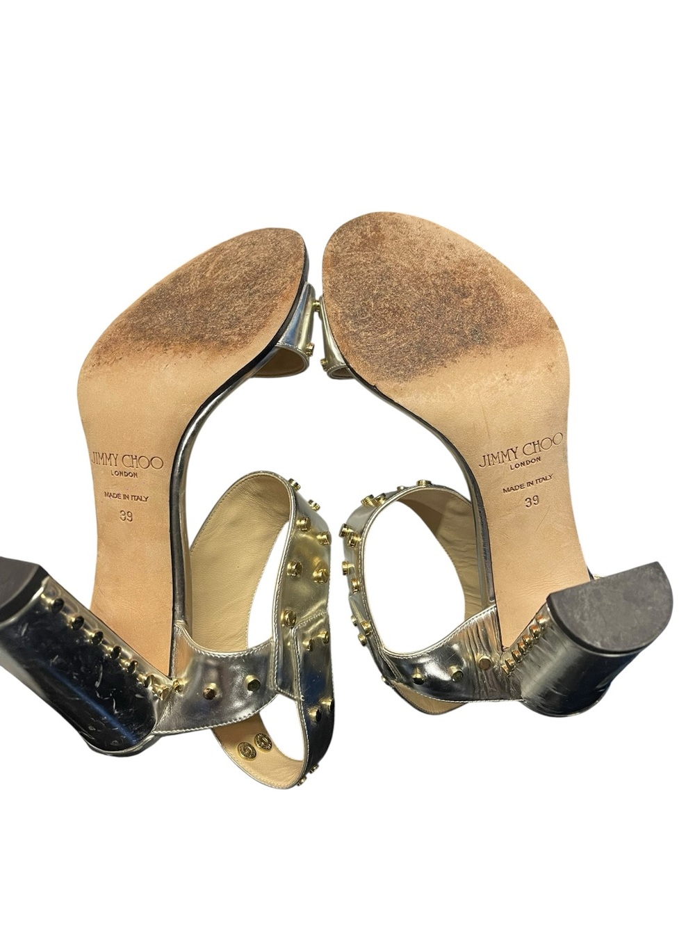 Jimmy Choo Edina Ankle Strap Sandal Silver Size 39 - Picture 7 of 7